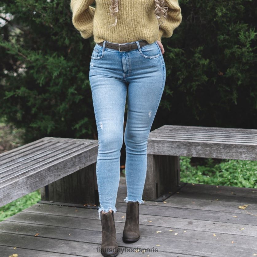 accessoires FX48NR470 femmes daim olive foncé Thursday Boots ceinture en cuir classique