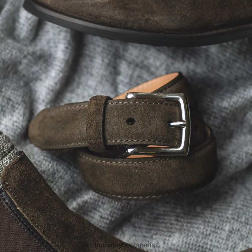 accessoires FX48NR470 femmes daim olive foncé Thursday Boots ceinture en cuir classique