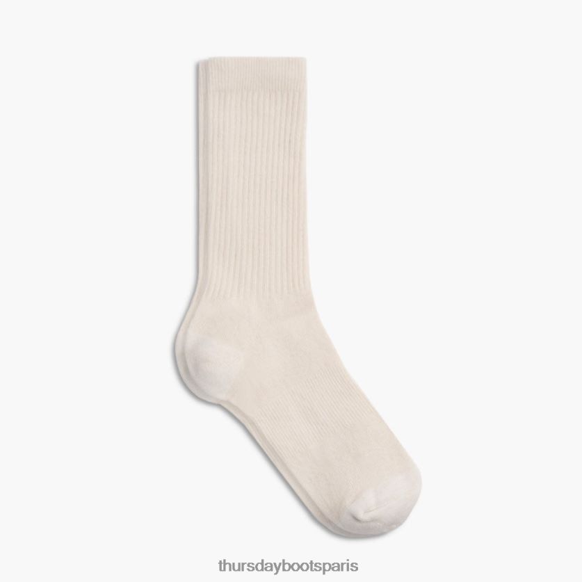 accessoires FX48NR529 femmes blanc cassé Thursday Boots sodello chaussettes mi-mollet classiques