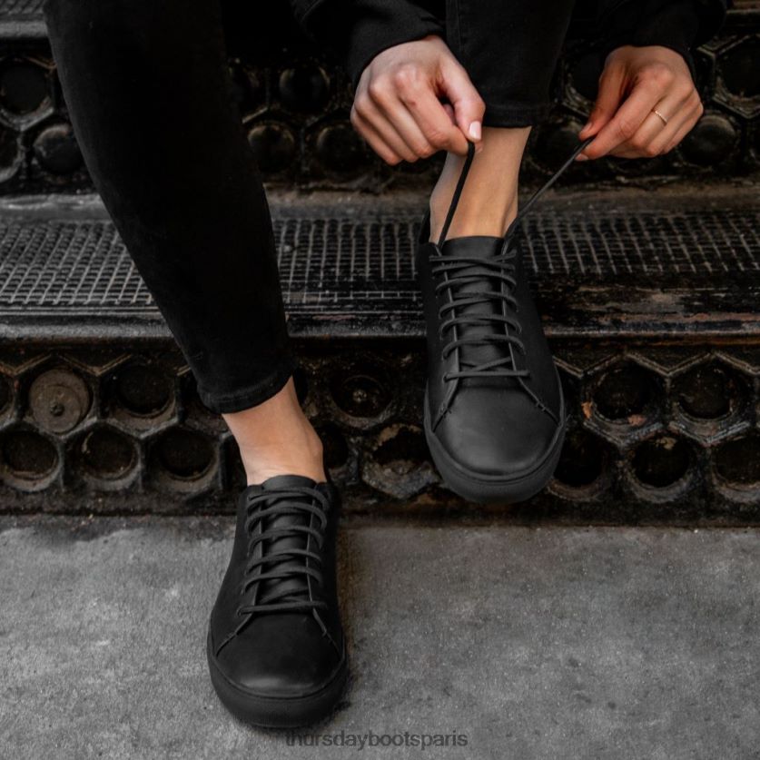 chaussures FX48NR456 femmes vachetta noire Thursday Boots premier bas haut