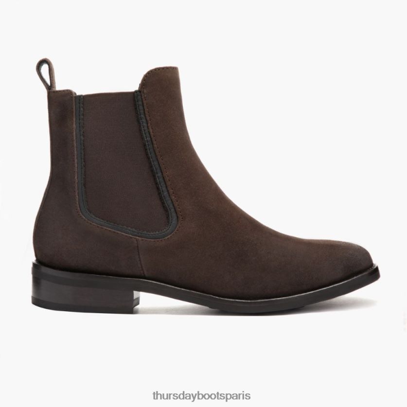 chaussures FX48NR326 femmes daim marron foncé Thursday Boots duchesse