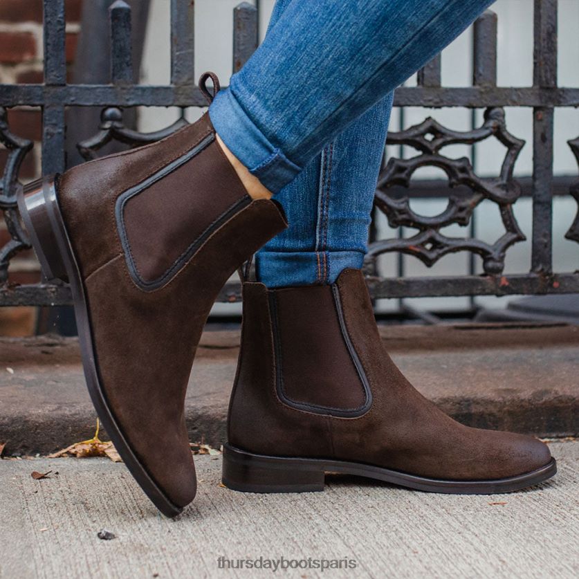 chaussures FX48NR326 femmes daim marron foncé Thursday Boots duchesse