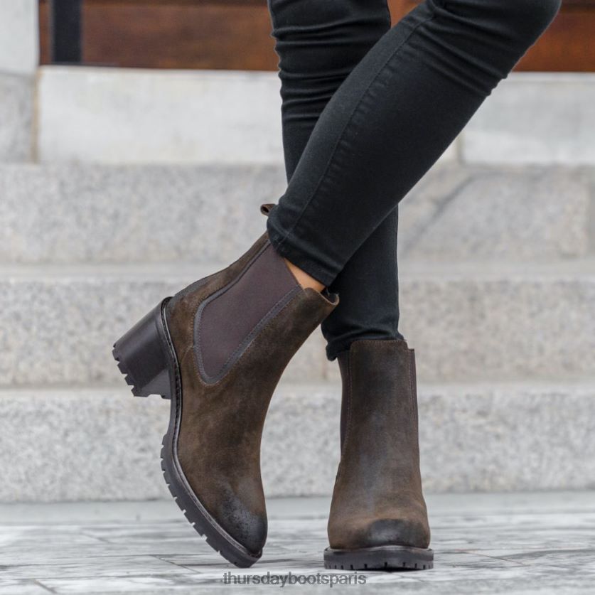 chaussures FX48NR343 femmes daim olive foncé Thursday Boots Assommer