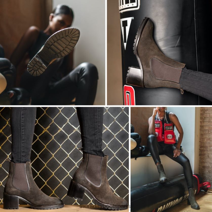 chaussures FX48NR343 femmes daim olive foncé Thursday Boots Assommer