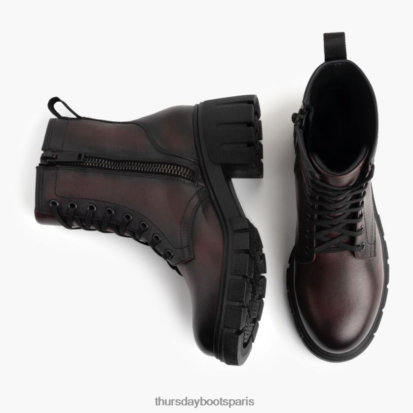 chaussures FX48NR364 femmes cerise noire Thursday Boots coda