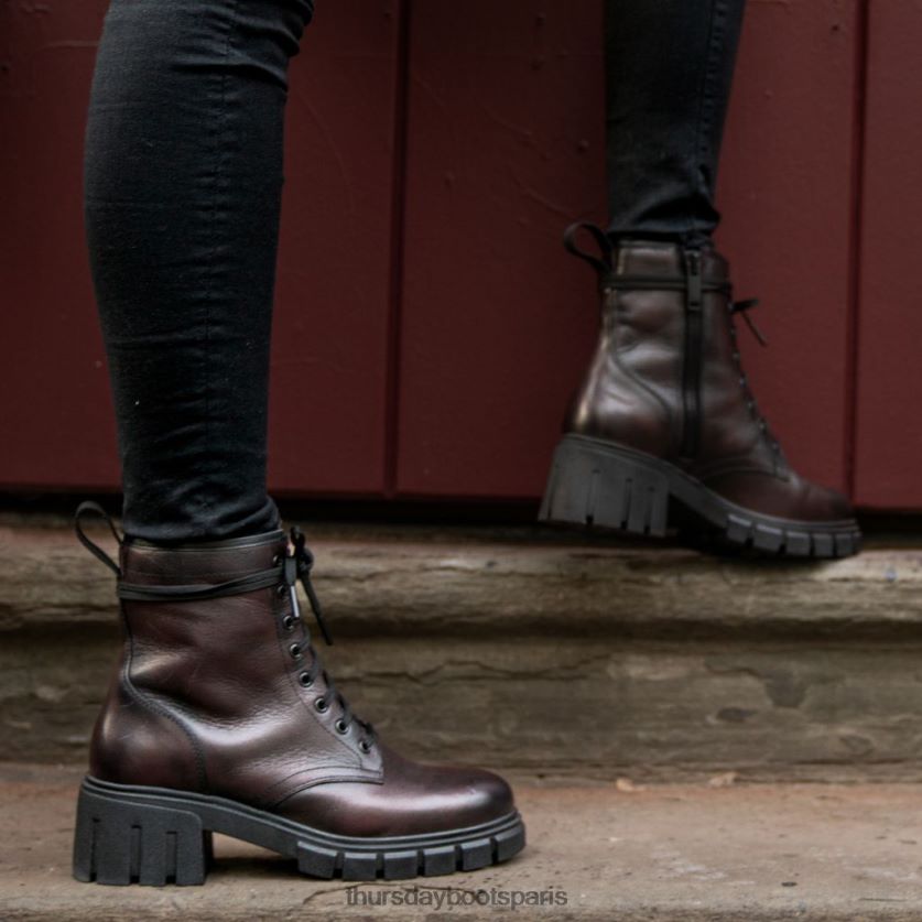 chaussures FX48NR364 femmes cerise noire Thursday Boots coda