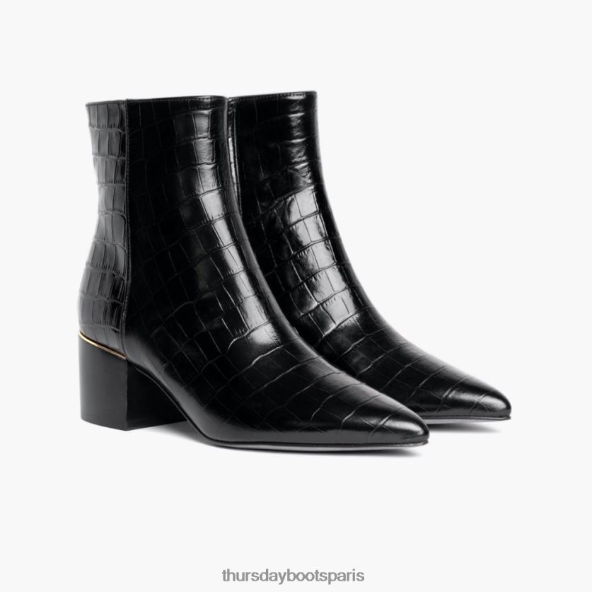 chaussures FX48NR414 femmes croco noir Thursday Boots lune