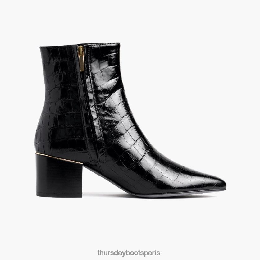 chaussures FX48NR414 femmes croco noir Thursday Boots lune