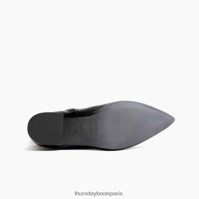 chaussures FX48NR414 femmes croco noir Thursday Boots lune