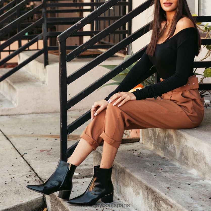 chaussures FX48NR414 femmes croco noir Thursday Boots lune