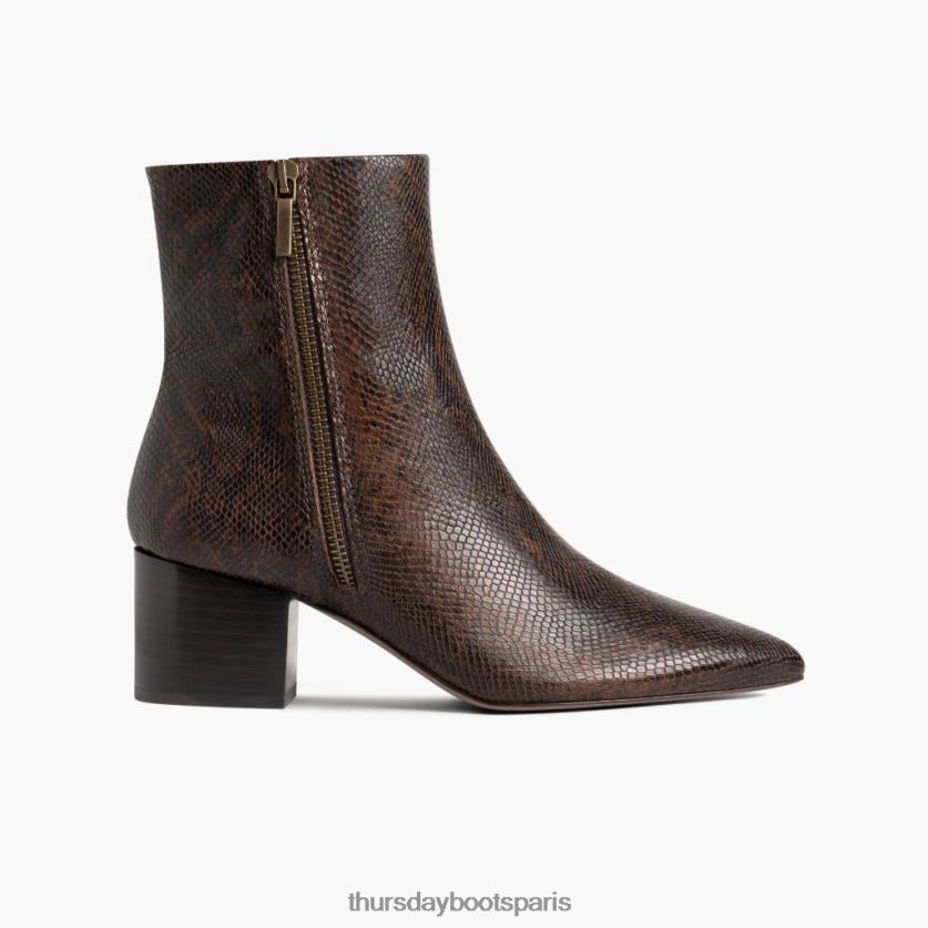 chaussures FX48NR415 femmes imprimé serpent chocolat Thursday Boots lune