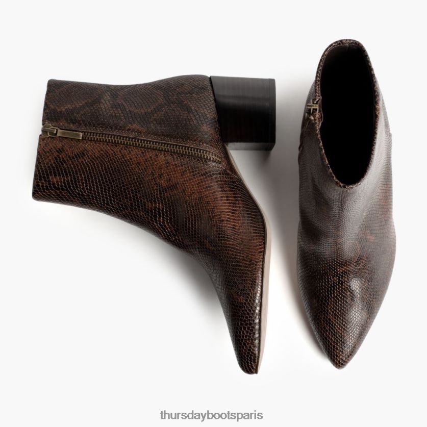 chaussures FX48NR415 femmes imprimé serpent chocolat Thursday Boots lune