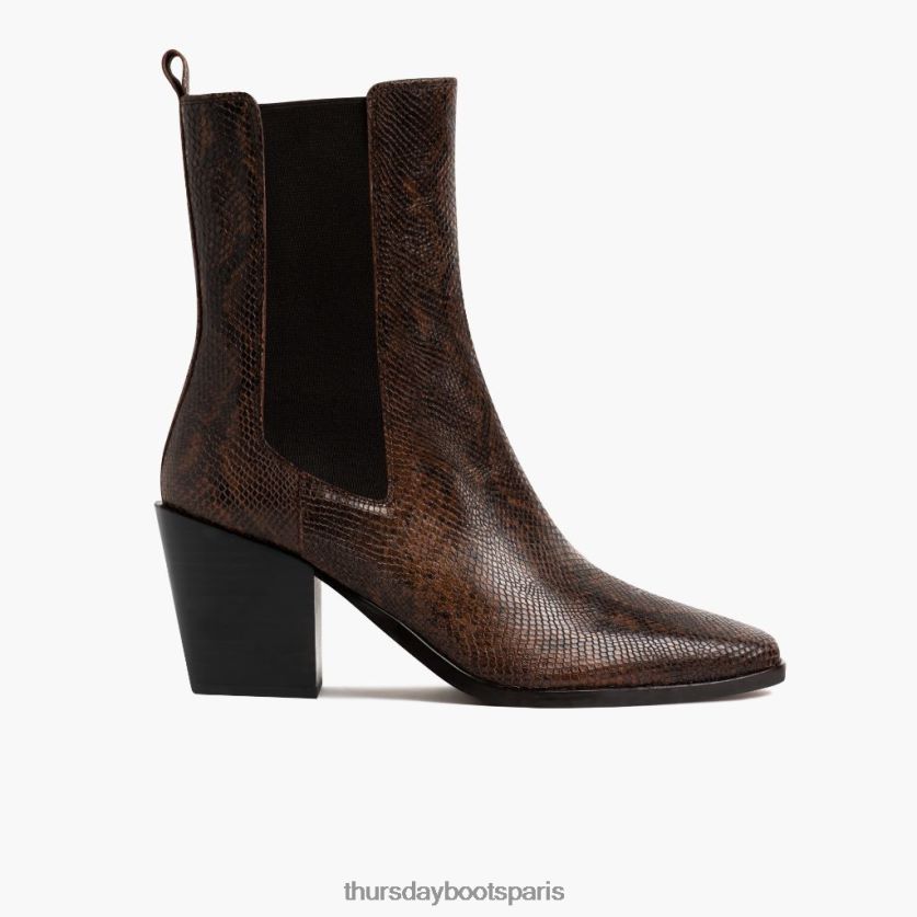 chaussures FX48NR426 femmes imprimé serpent chocolat Thursday Boots soho
