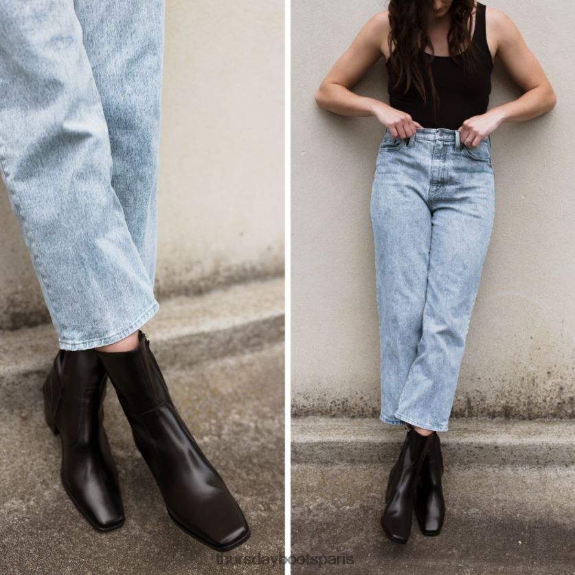 chaussures FX48NR429 femmes noir Thursday Boots soho zip