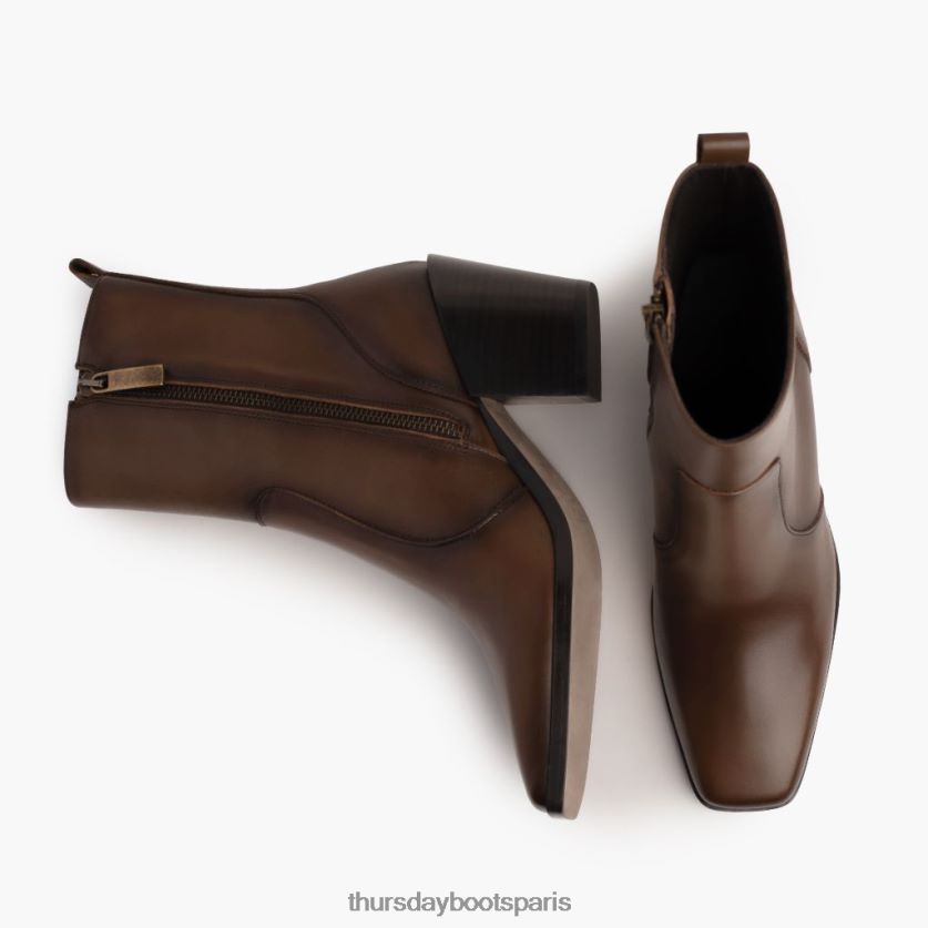 chaussures FX48NR430 femmes chocolat Thursday Boots soho zip