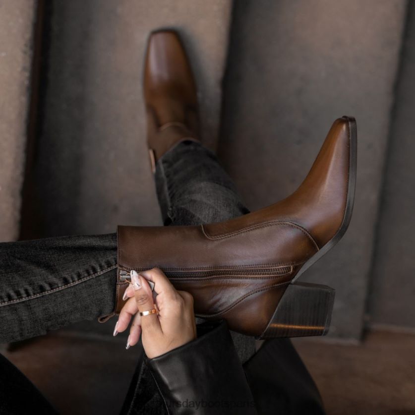 chaussures FX48NR430 femmes chocolat Thursday Boots soho zip