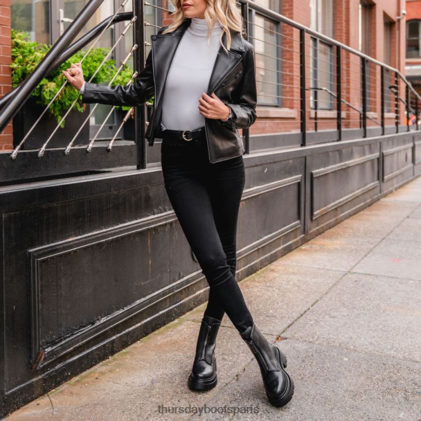 vêtements FX48NR500 femmes noir Thursday Boots veste de moto