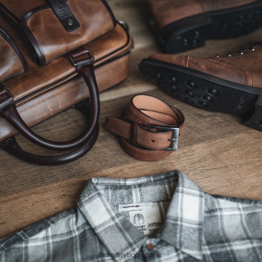 accessoires FX48NR169 Hommes arizona adobe Thursday Boots ceinture en cuir classique