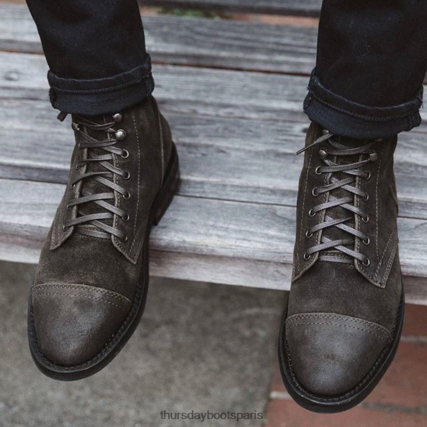 chaussures FX48NR16 Hommes daim olive foncé Thursday Boots capitaine