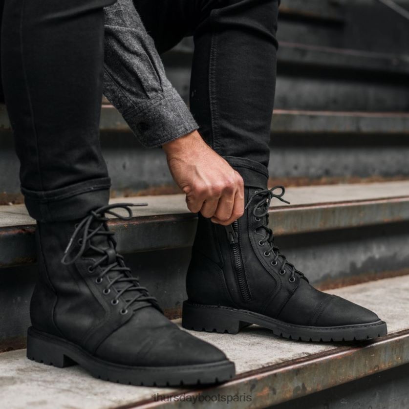 chaussures FX48NR20 Hommes noir mat Thursday Boots casa moto