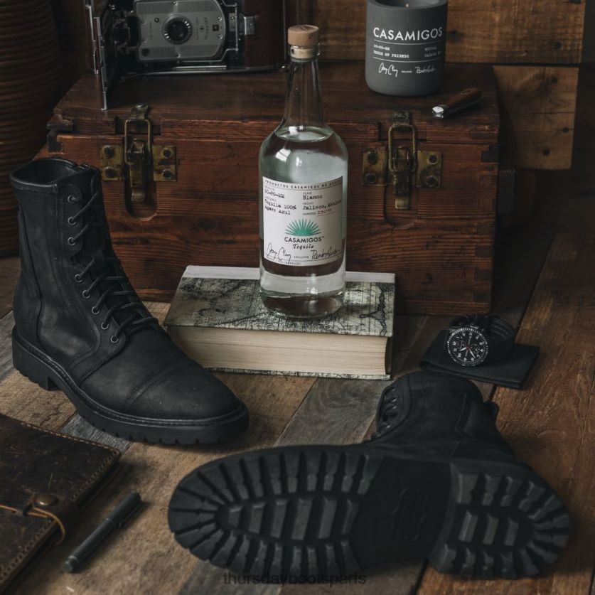 chaussures FX48NR20 Hommes noir mat Thursday Boots casa moto