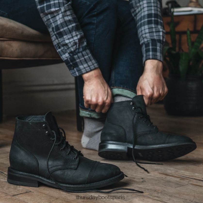 chaussures FX48NR2 Hommes noir mat Thursday Boots capitaine