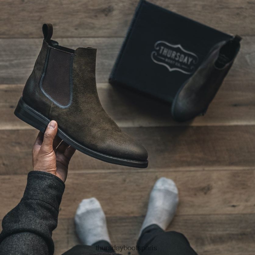 chaussures FX48NR75 Hommes daim olive foncé Thursday Boots Duc