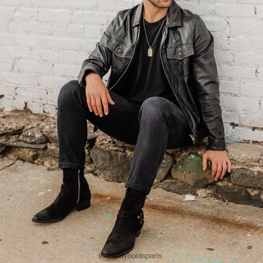 chaussures FX48NR90 Hommes Suède noir Thursday Boots harnais