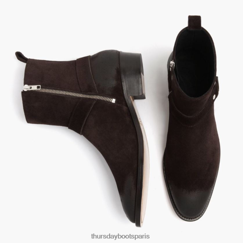 chaussures FX48NR91 Hommes daim marron foncé Thursday Boots harnais