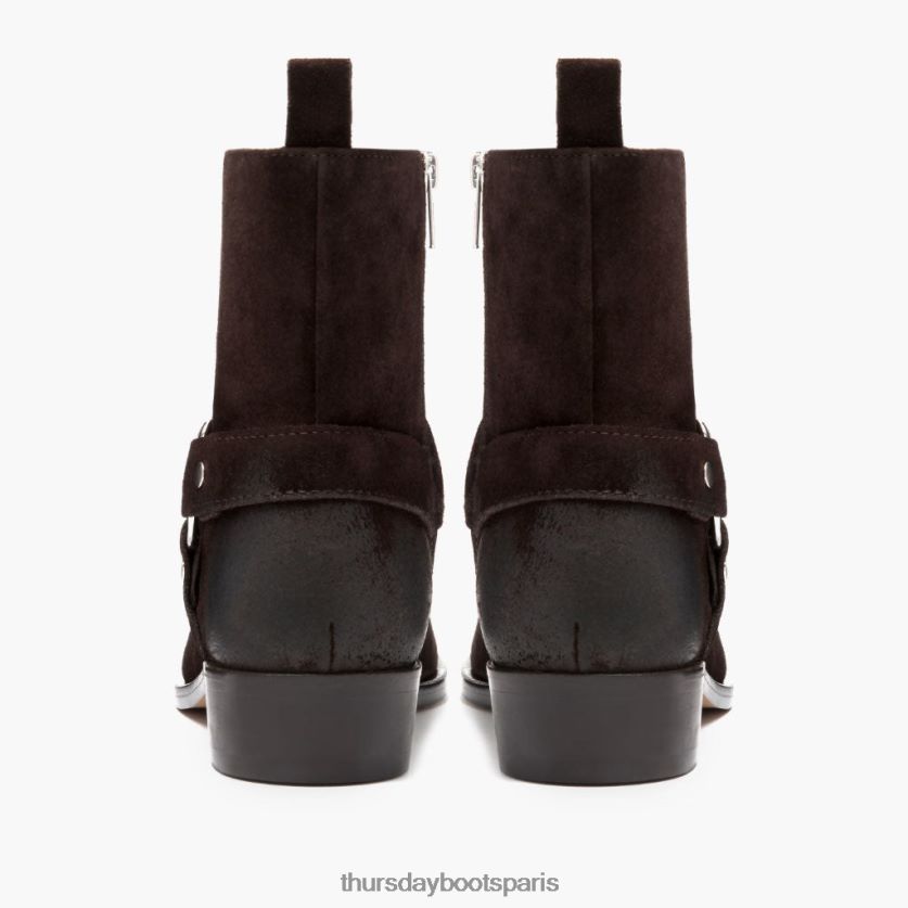 chaussures FX48NR91 Hommes daim marron foncé Thursday Boots harnais