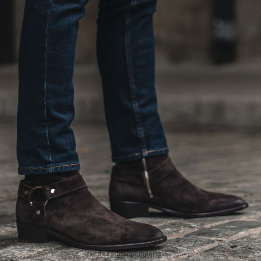 chaussures FX48NR91 Hommes daim marron foncé Thursday Boots harnais