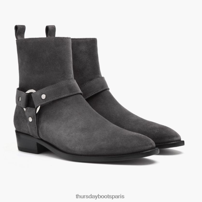 chaussures FX48NR92 Hommes daim gris Thursday Boots harnais
