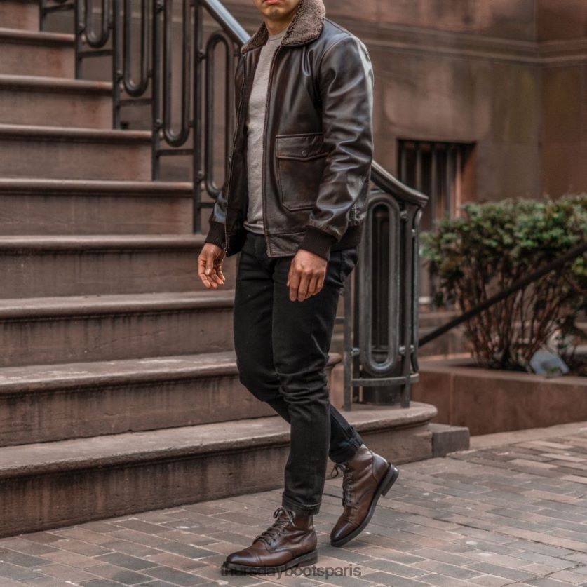 vêtements FX48NR159 Hommes café noir Thursday Boots veste de vol