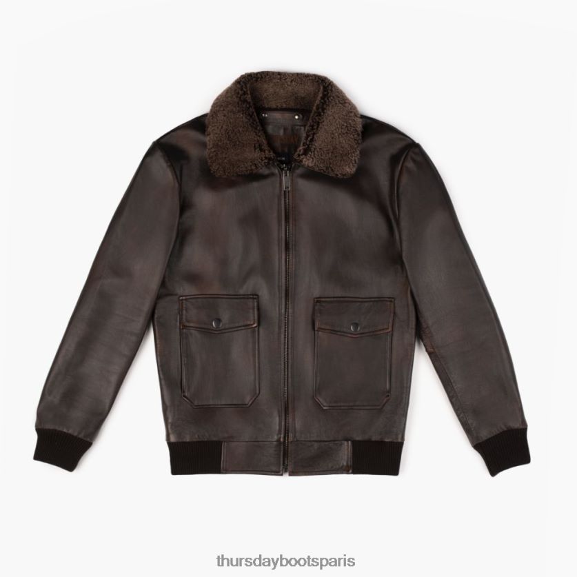 vêtements FX48NR159 Hommes café noir Thursday Boots veste de vol