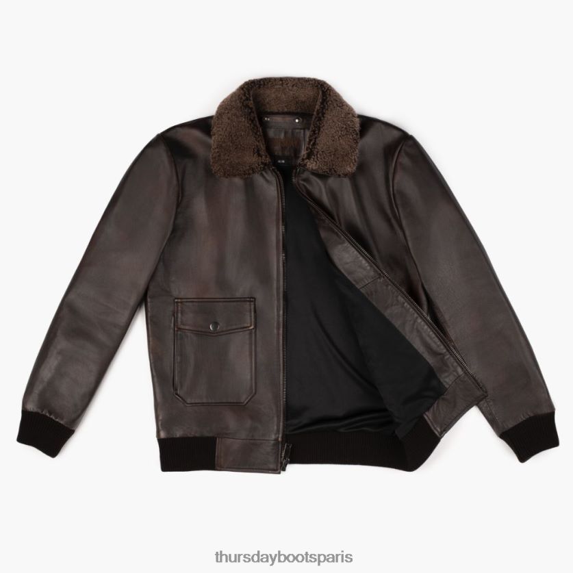 vêtements FX48NR159 Hommes café noir Thursday Boots veste de vol